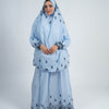 Embroidered Two Pieces Isdal - Blue Embroidered Floral