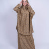 Printed Viscose Isdal Two Pieces - Dark Beige - Brown