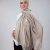 Yara Scarf - Taupe Beige With Off White Stripes