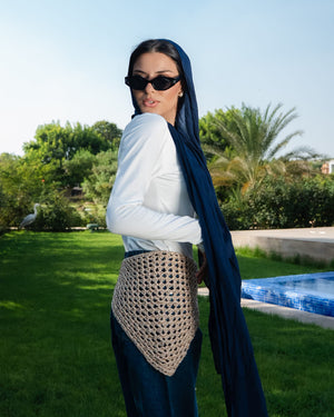 Crochet scarf | Modest Swimwear for Women | Tie Shop | Beige