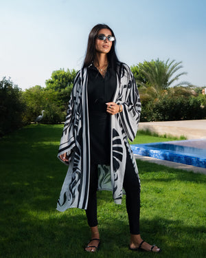 Cash Palm | Modest Swimwear for Women | Tie Shop | Off White And Black