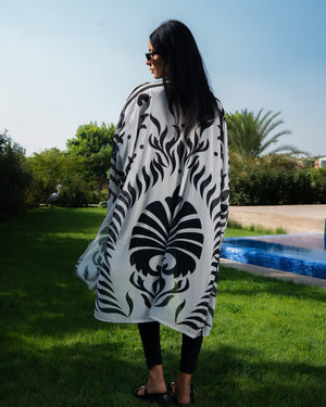 Cash Palm | Modest Swimwear for Women | Tie Shop | White And Navy Blue