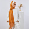 Plain Wide Crinckled Chiffon - Burnt Orange