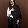 chunky shawl - Dark Brown