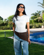 Crochet scarf | Modest Swimwear for Women | Tie Shop | Brown