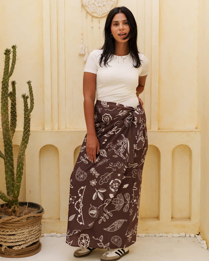 Printed Wrap Skirt