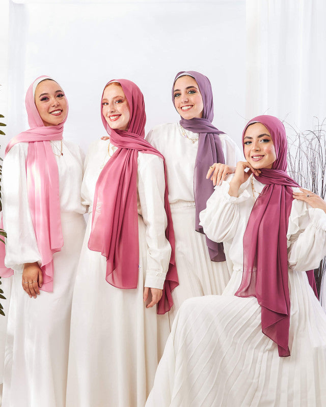 Tie Shop | Blush Pink	طرحة شيفون سادة - ايشارب شيفون سادة