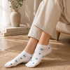 Women Socks - White - Petrol Blue