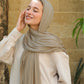 Tie Shop | Cloudy Cotton Scarf | باندل طرحة قطن ليكرا و بونية