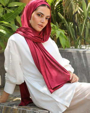 Tie Shop | Cloudy Cotton Scarf | باندل طرحة قطن ليكرا و بونية