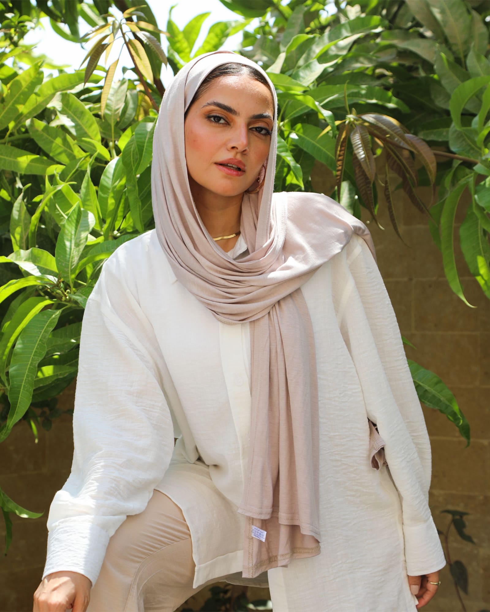 Tie Shop | Cloudy Cotton Scarf | باندل طرحة قطن ليكرا و بونية