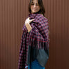 Elegant Shawl - Red -  Navy Blue