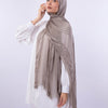 Satin Striped Kuwaiti Scarf - 2 Grey