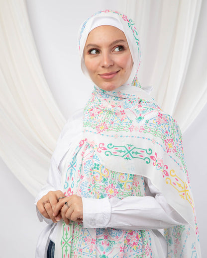 Tie Shop | Printed Vintage Lace Chi Chi Scarf | طرحه شيفون - حجاب