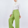 Wide Linen Pants - Light Green