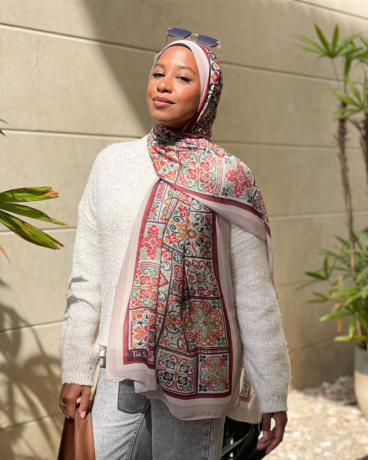 Chi Chi Slim Chiffon Scarf Soft Lightweight Designs | Tie Shop | Red - Orange - Beige