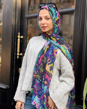 Printed Fluffy Scarf