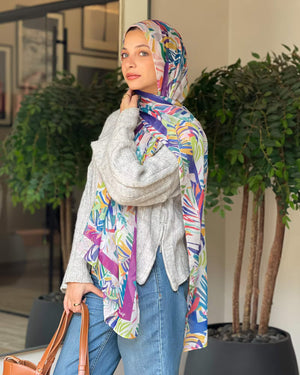 Printed Fluffy Scarf