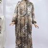 Printed Satin Isdal - Brown - Beige