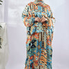 Printed Satin Isdal - Brown - Beige