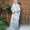 Printed Satin Isdal - Off-White - Black