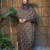 Printed Satin Isdal - Brown - Orange - Baby Blue