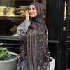 Printed Fluffy Scarf - Black - Red - Beige