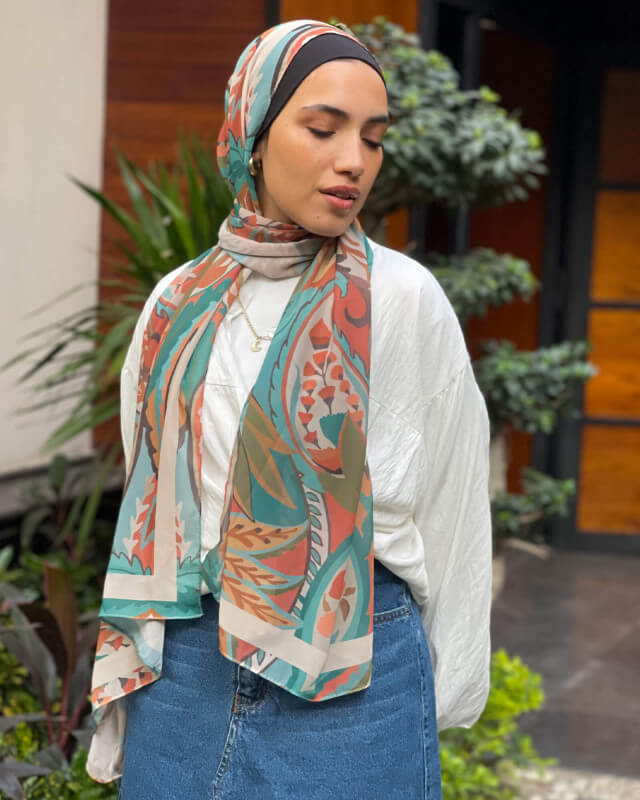 Tie Shop | Printed Chi-Chi Chiffon Scarf | طرحة شيفون - ايشارب شيفون