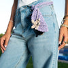 Lens Holder - Soft Lavender With Natural Beige Flower Accent