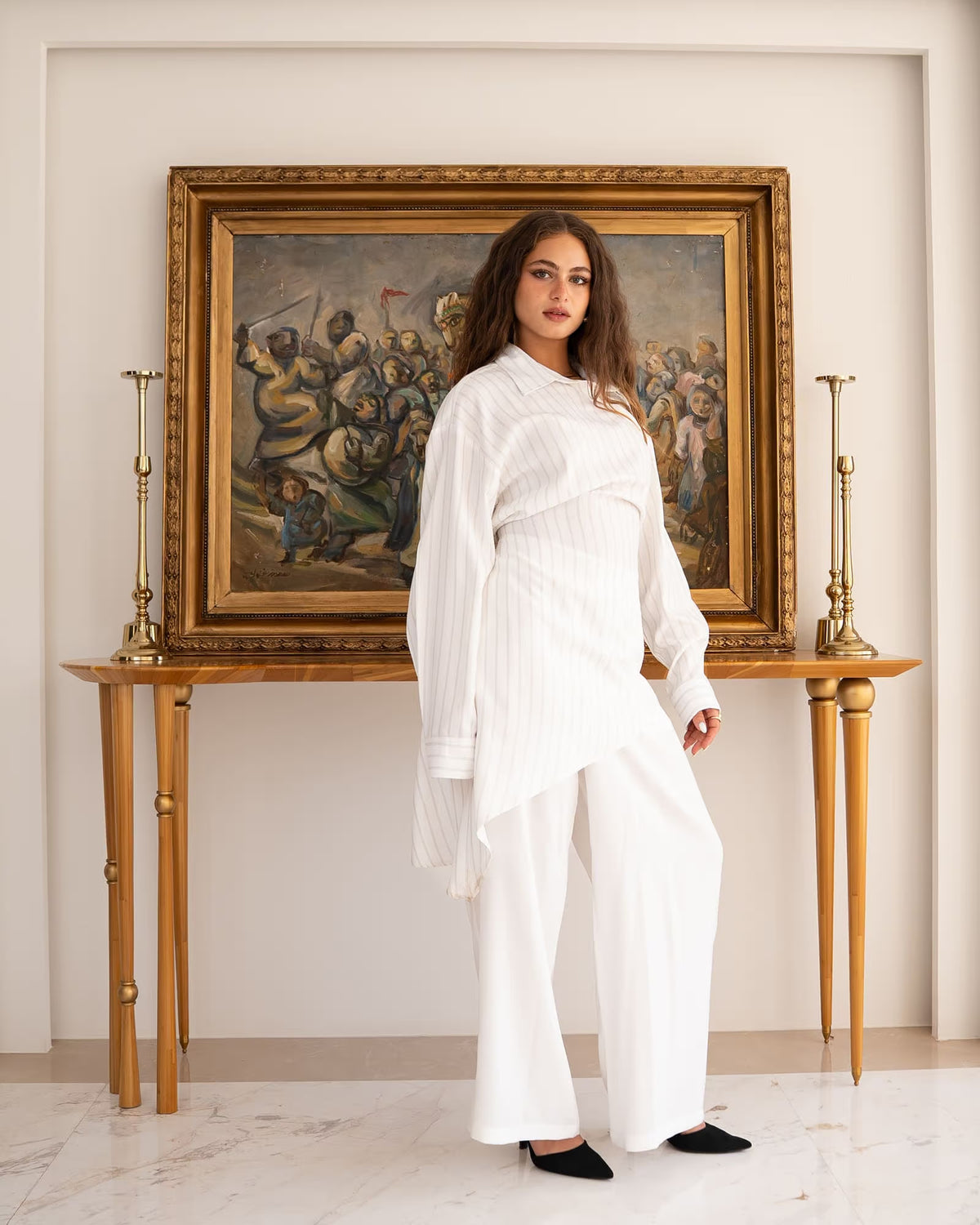 Amara Set for Women | Elegant-Stylish linen | Tie Shop Egypt - Off White