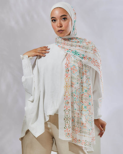 Tie Shop | Printed Vintage Lace Chi Chi Scarf | طرحه شيفون - حجاب