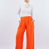 Wide Linen Pants - Orange