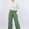Wide Linen Pants - Green
