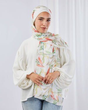 Tie Shop | Avocado Leaves Chi-Chi scarfطرحة شيفون - ايشارب شيفون