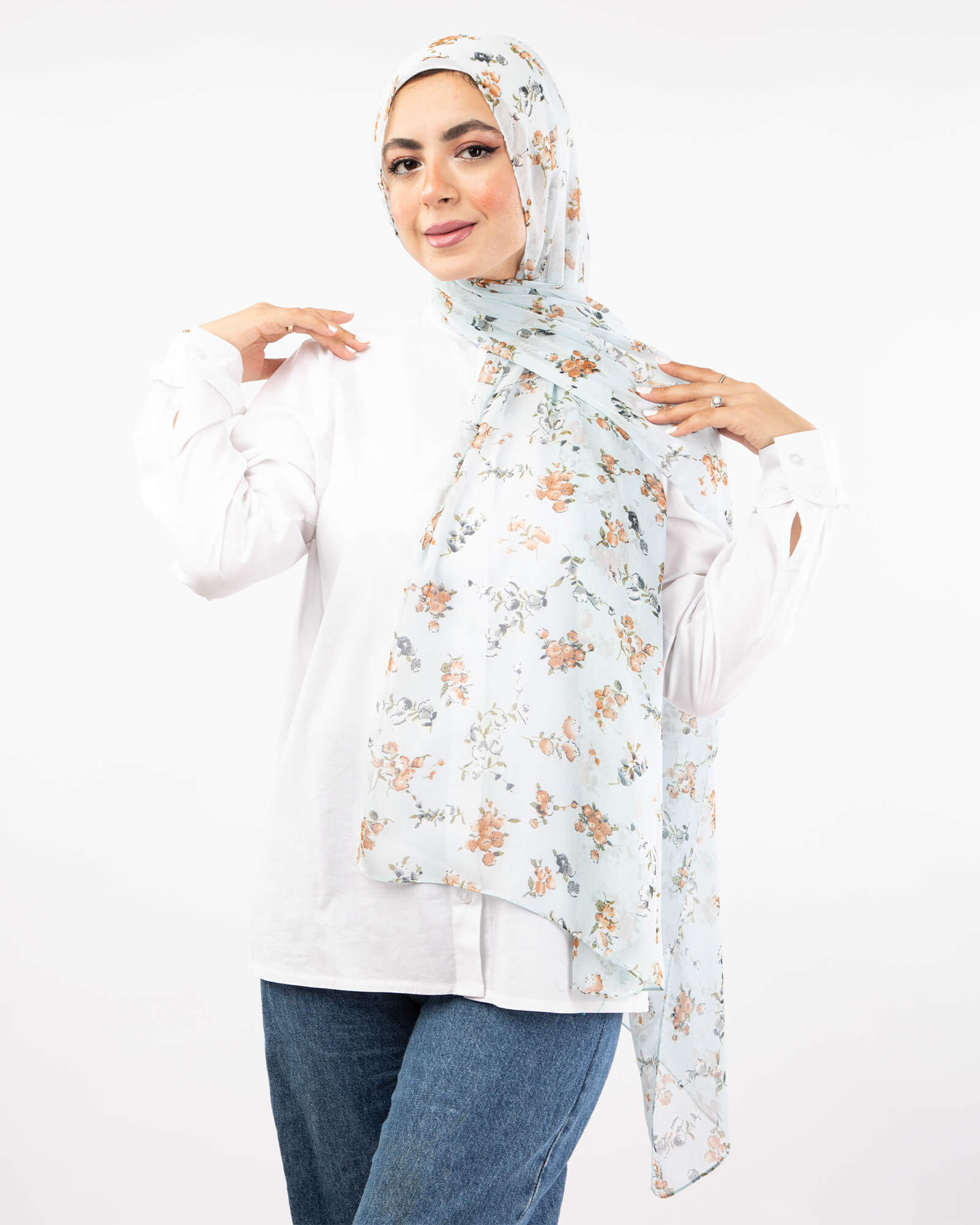 Printed Crinkled Chiffon	طرحة شيفون - ايشارب شيفون