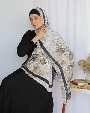 Tie Shop | Brown Majolica	طرحة ستان - ايشارب ستان