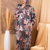 Printed Satin Isdal - Orange - Baby Blue