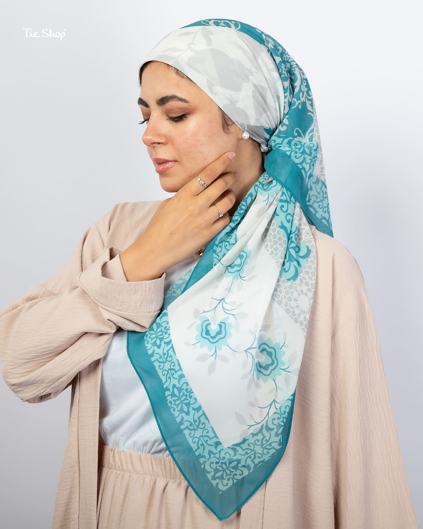 Tie Shop | Square Printed Crepe Chiffon	
