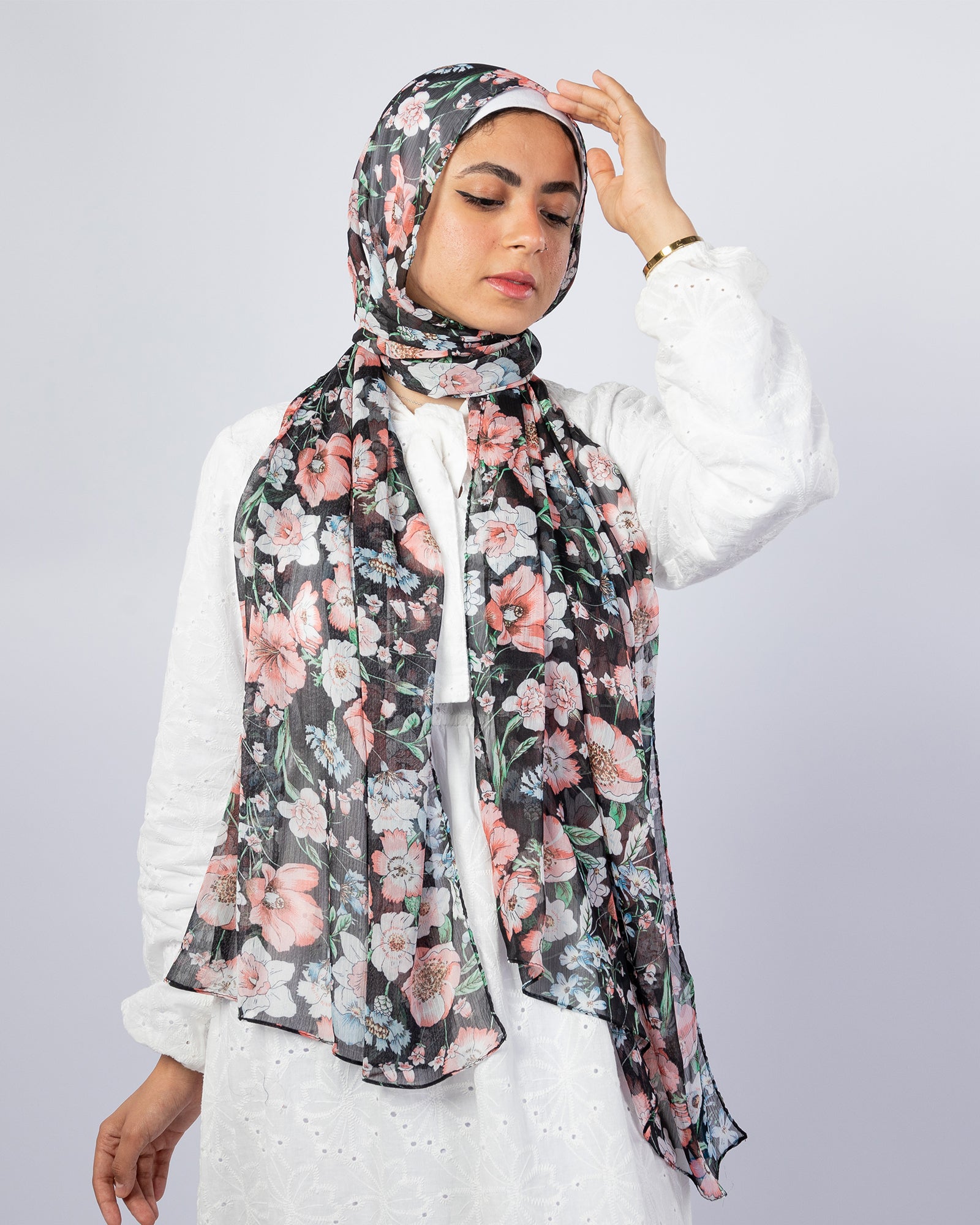 Tie Shop | Printed Crinkled Chiffon	طرحة شيفون - ايشارب شيفون