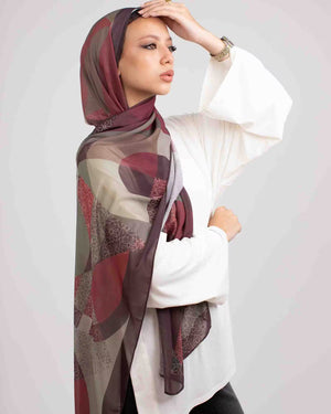 Chi Chi Slim Chiffon Scarf Soft Lightweight Designs | Tie Shop | Dark Red