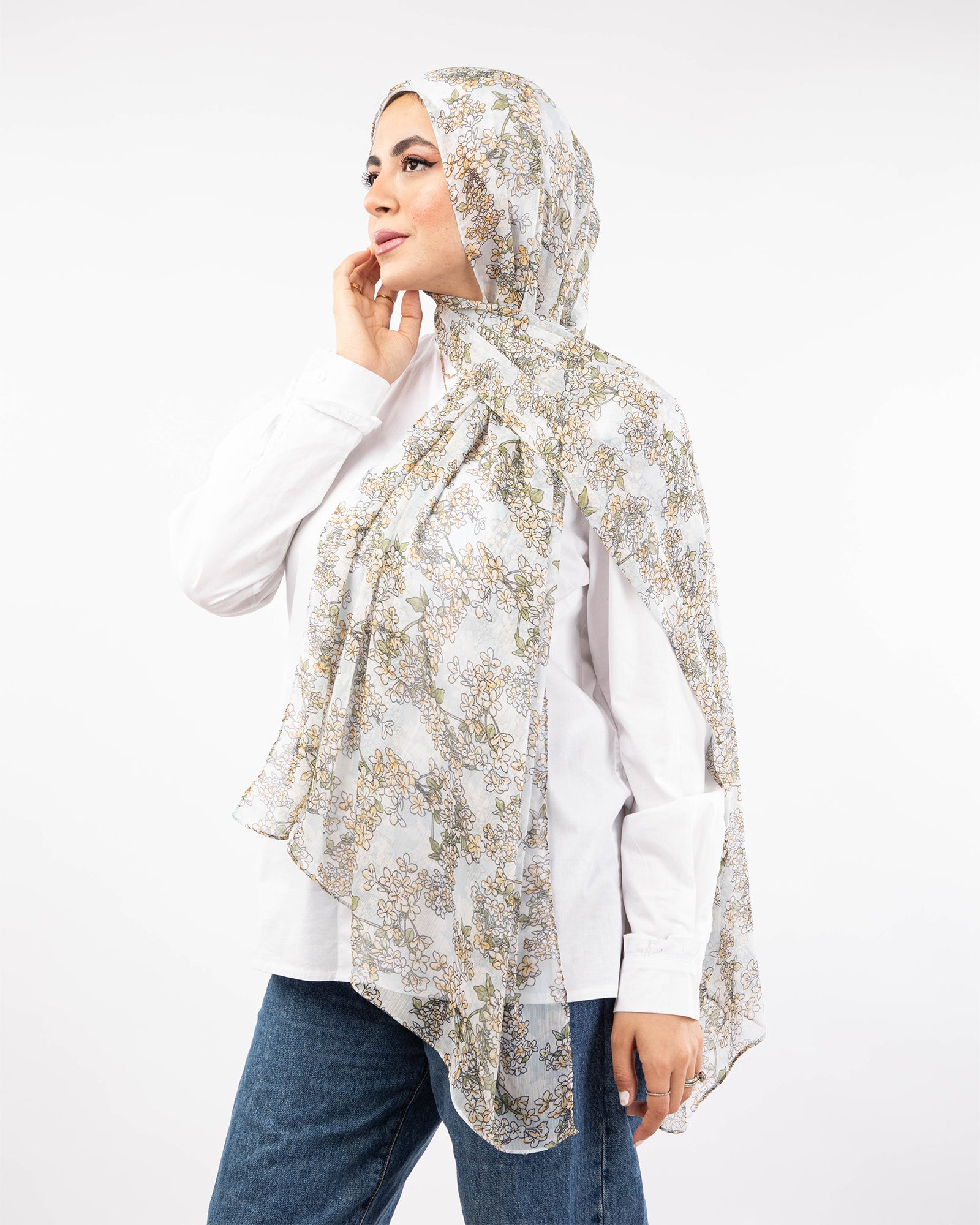 Tie Shop | Printed Crinkled Chiffon	طرحة شيفون - ايشارب شيفون