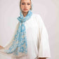 Sea Blue Chi-Chi Chiffon Scarf with Soft Printed Flow | Tie Shop | 