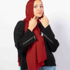 Plain Satin Scarf - 3 Red