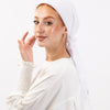 Square plain Crepe Chiffon - White