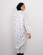 Printed Shirt Dress | Printed Shirt Dress Wear Stylish Summer Outfit | Off White With Teal And Pink Floral Print