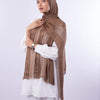 Satin Striped Kuwaiti Scarf - 4 Brown