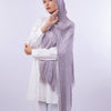 Satin Striped Kuwaiti Scarf - 3 Grey
