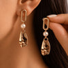 Elegance Earrings - Rose Gold & Pearl White