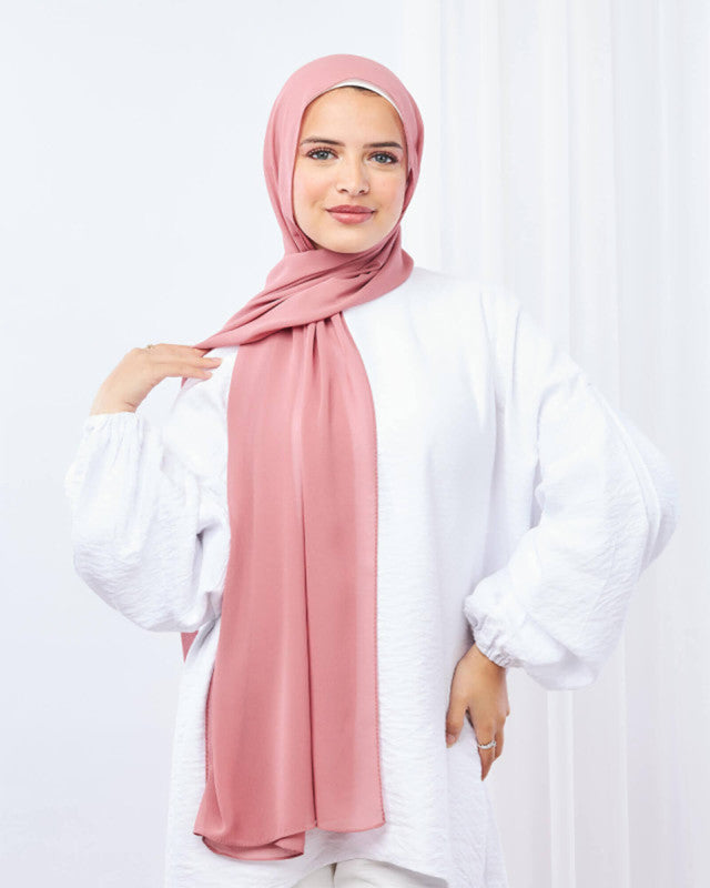 Tie Shop | Blush Pink	طرحة شيفون سادة - ايشارب شيفون سادة