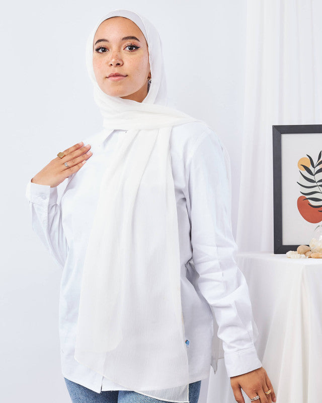 Tie Shop | Plain Crinkled Chiffon طرحة شيفون سادة  